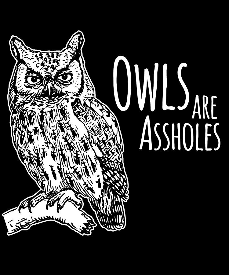 Owls Are Assholes Digital Art by Flippin Sweet Gear