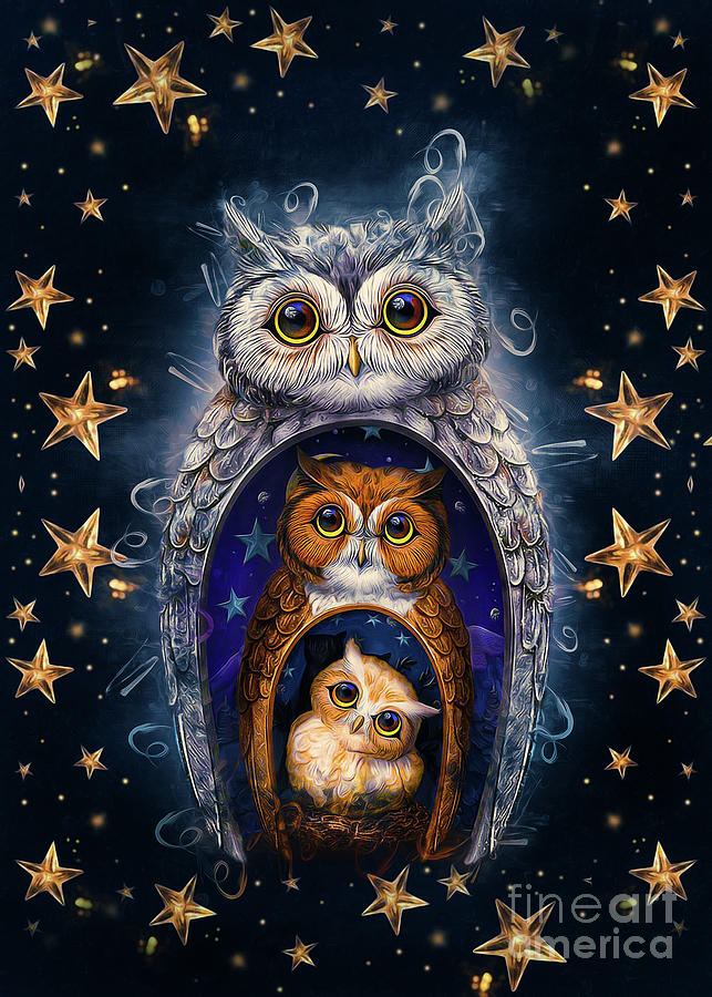 Owls Of Wisdom Painting