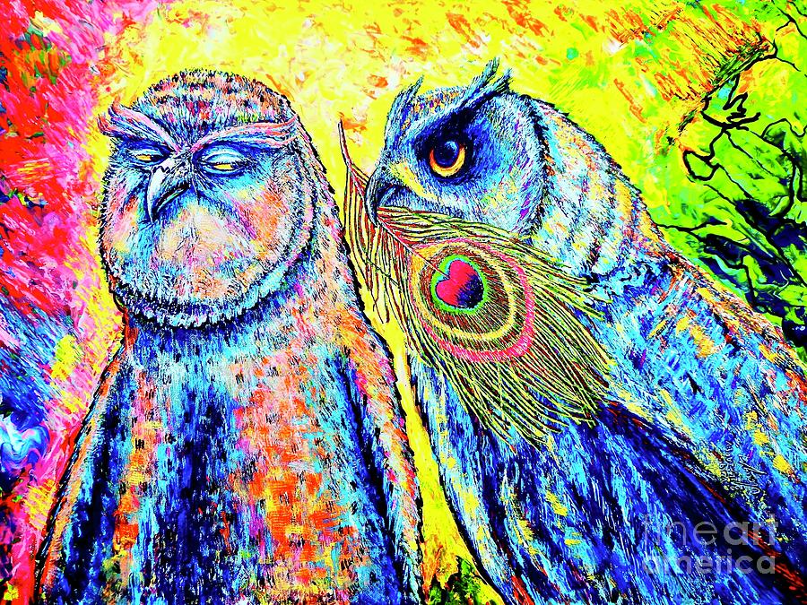 Owls Painting by Viktor Lazarev