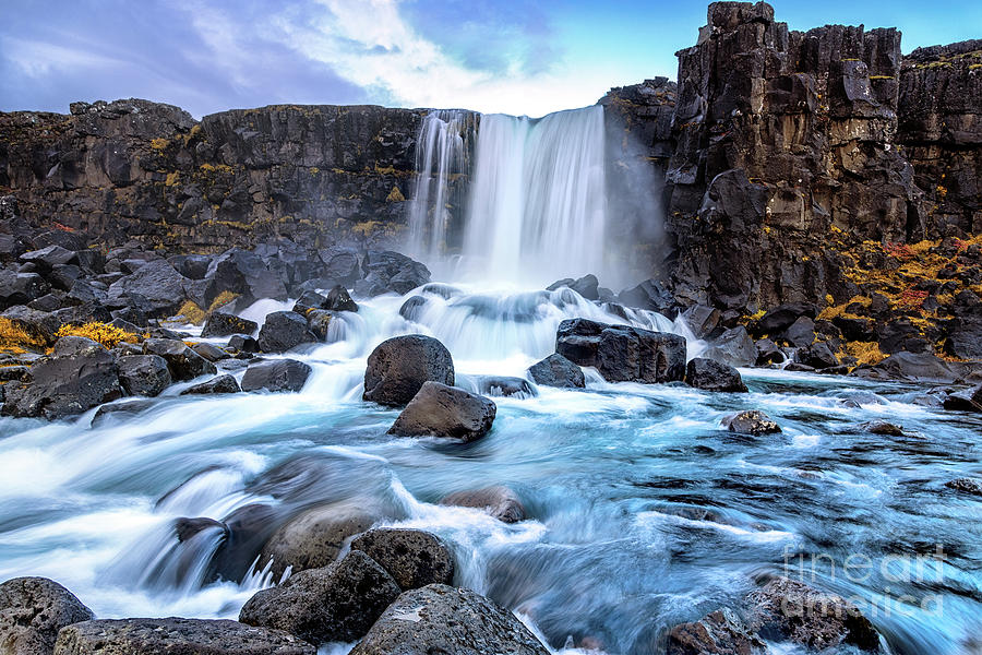 Oxarafoss, or the waterfall in the Ax River, in the Thingvellir  Photograph by Jane Rix