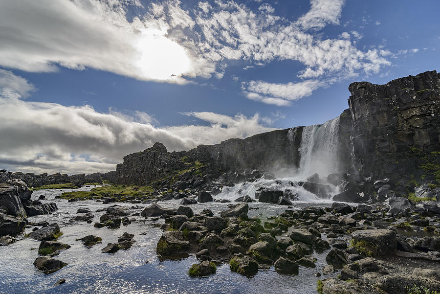 Oxarar river in Thingvellir National Park, Iceland Photograph by Sjo