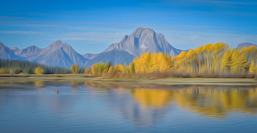 Oxbow Bend in Fall Photograph by Ed Stokes
