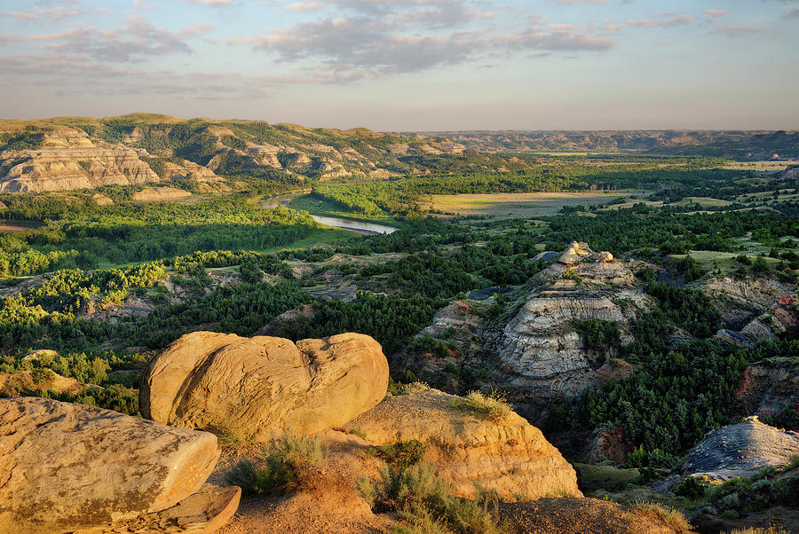 Theodore Roosevelt National Park Photograph - Oxbow Overlook - Theodore Roosevelt National Park North Unit by Peter Herman