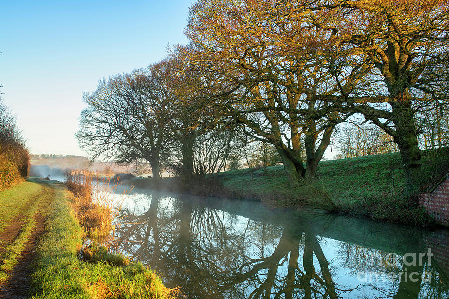 Oxford Canal on a February Morning at Sunrise Photograph by Tim Gainey