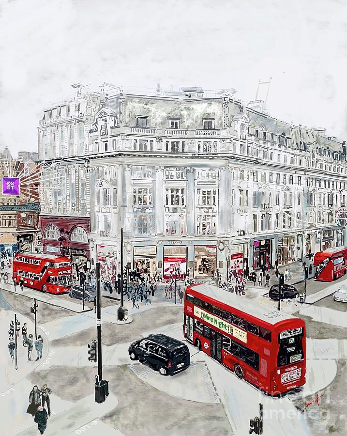 Oxford Circus  Painting by Beth Saffer