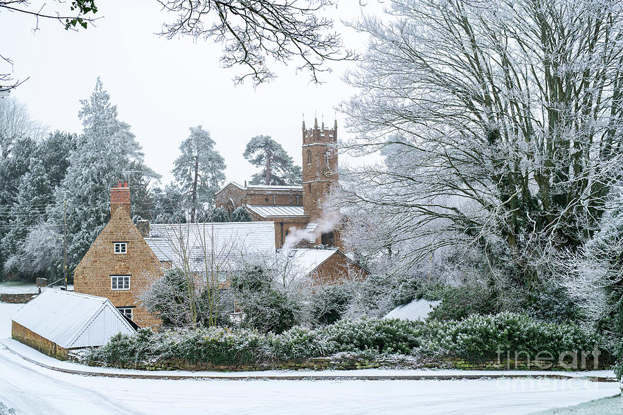 Oxfordshire Village of Balscote in the Winter Snow Photograph by Tim Gainey
