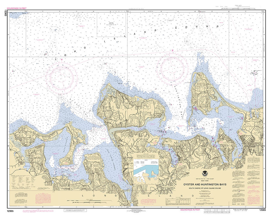 Oyster And Huntington Bays South Shore Long Island Sound, Noaa Chart