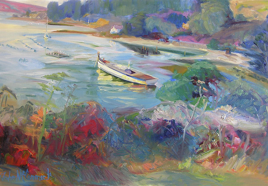 Oyster Farm, Tomales Bay Painting by John McCormick
