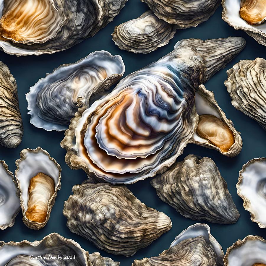 Oyster Shells Digital Art by Cindys Creative Corner