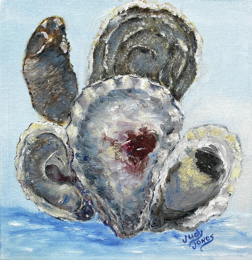 Shell Painting - Oyster Shells by Judy Jones