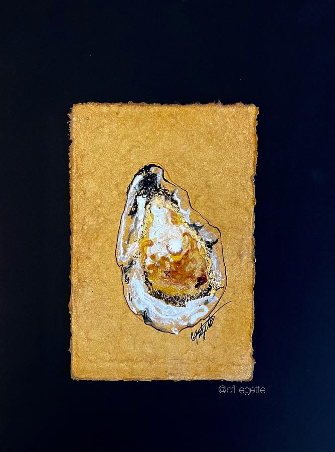 Oysters And Pearls I Drawing by C F Legette