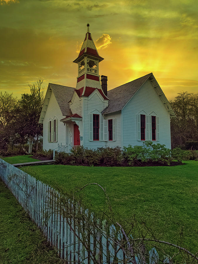 Vintage Photograph - Oysterville Church by Thomas Hall