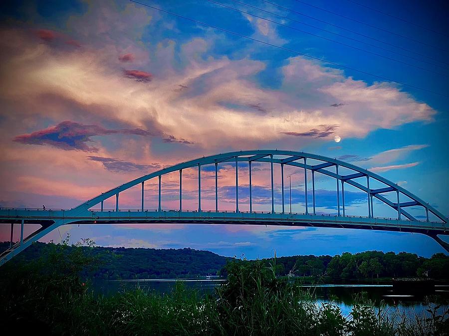 Ozark Arkansas river bridge at sunset Digital Art by Cindy Archuleta ...