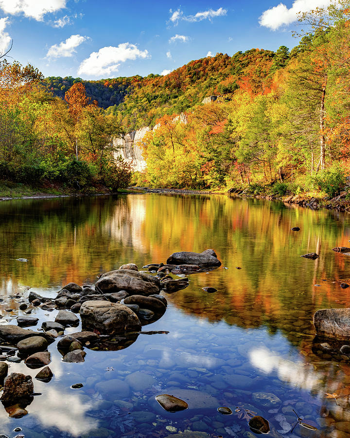 Ozark Mountains Photograph - Ozark Mountains And Roark Bluff Autumn Reflections by Gregory Ballos