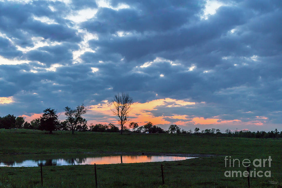 Ozarks Country Pond Reflection Sunset Photograph by Jennifer White