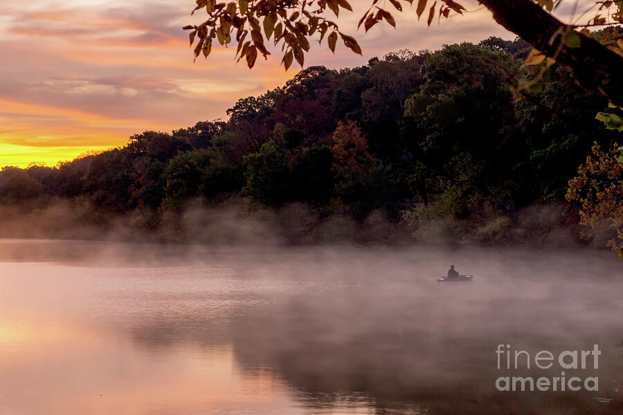 Ozarks Foggy Morning Fishing Photograph by Jennifer White