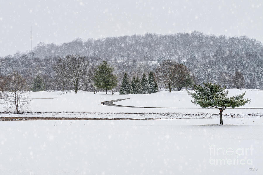 Ozarks Golf Course Snow Storm Photograph by Jennifer White