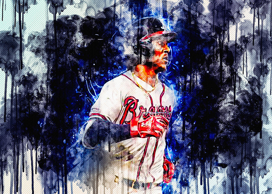 Ozzie Albies Mlb Atlanta Braves Baseman Digital Art by Sissy ANGELASTRO