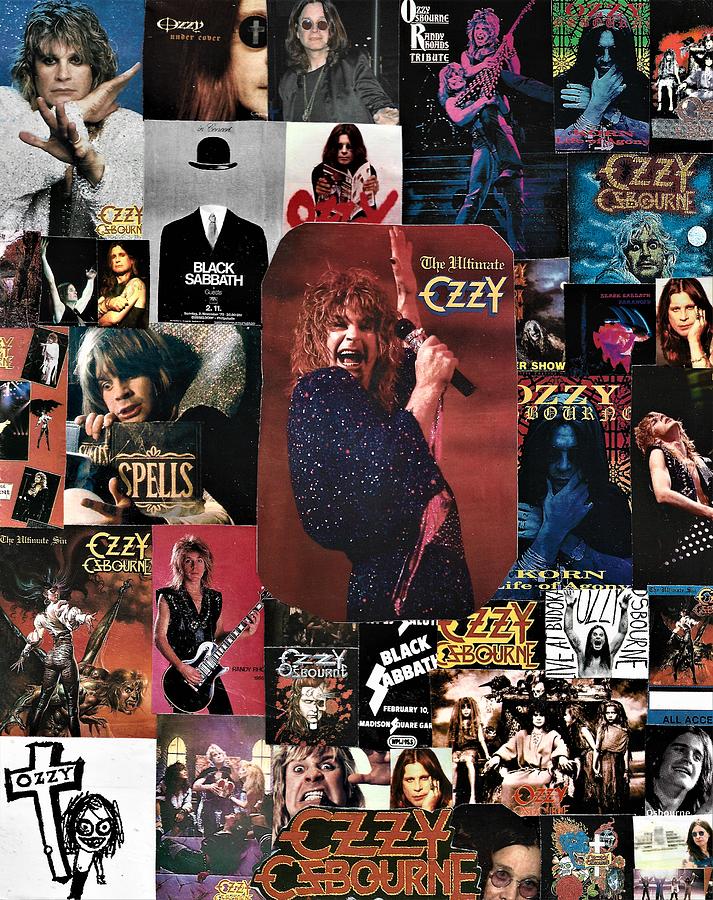 Ozzy Osbourne Collage 1 Painting by Doug Siegel - Fine Art America