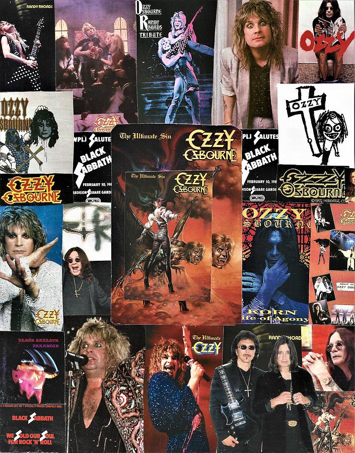 Ozzy Osbourne Collage 2 Painting by Doug Siegel - Fine Art America