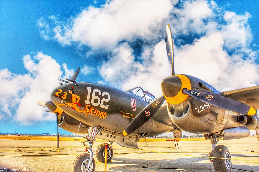 P-38 Lightning on the Tarmac  Photograph by Tommy Anderson