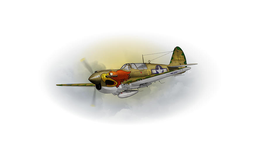 P-40N 502nd fighter squadron Digital Art by John Wills