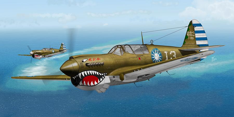 P-40N Warhawk Digital Art by John Wills