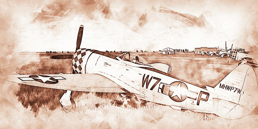 P-47 Thunderbolt - 05 Painting by AM FineArtPrints