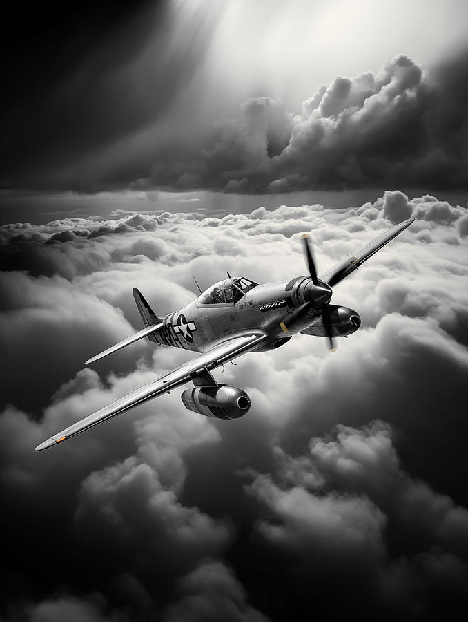 P-51 Mustang In the Clouds Photograph by Matt Hanson