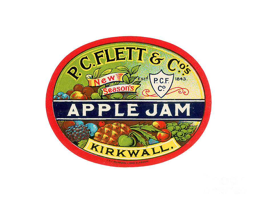 P C Flett Companys Apple Jam Label Painting by Unknown