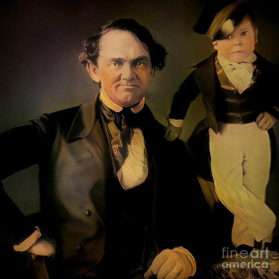 P T Barnum Worlds Greatest Showman and General Tom Thumb 20210325 v2 Square Photograph by Wingsdomain Art and Photography
