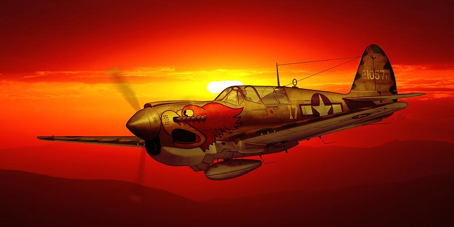 P40N Warhawk 502nd Digital Art by John Wills