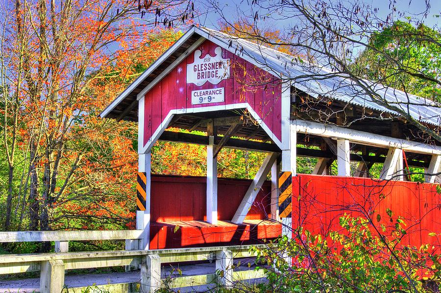 PA Country Roads - Glessner Covered Bridge Over the Stonycreek River No. 3, Somerset County Photograph by Michael Mazaika