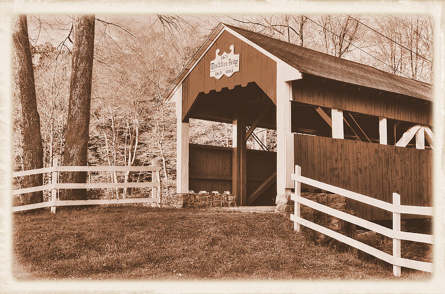 PA Country Roads - Trostletown Covered Bridge Over Stony Creek No. 5S - Somerset County Photograph by Michael Mazaika