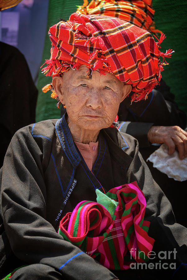 Pa-O grandmother, Myanmar Photograph by Delphimages Photo Creations