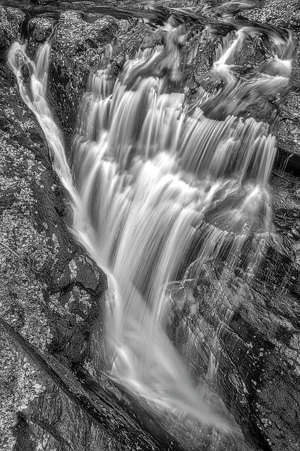 Waterfall Photograph - PA Waterfall Details  BW by Susan Candelario