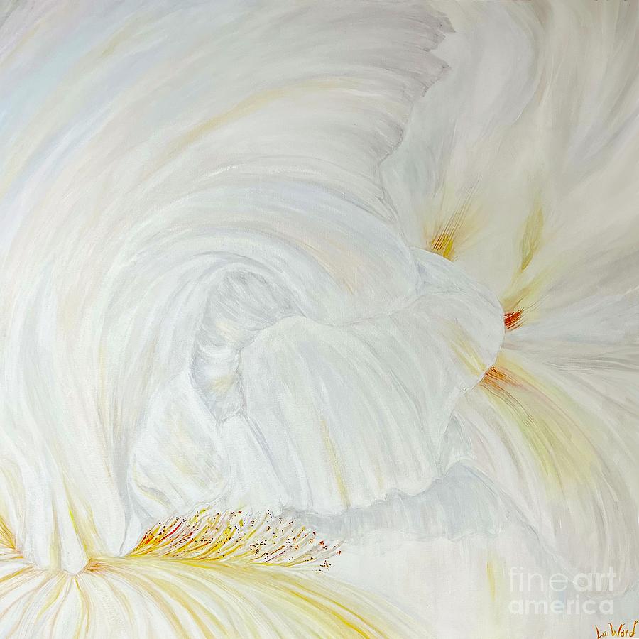 pa94  White Iris  Painting by Lizi Beard-Ward