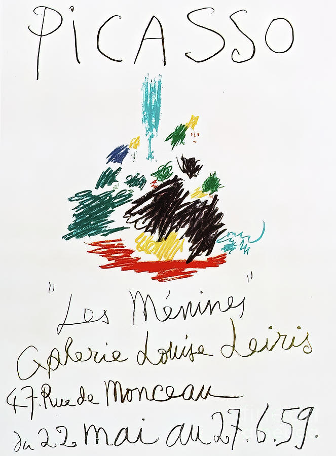 Pablo Picasso Art Exhibition Poster 1959 Drawing by Pablo Picasso