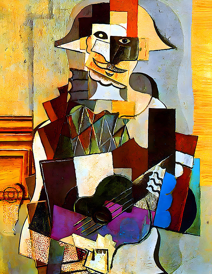 Pablo Picasso - Harlequin Painting by Jon Baran