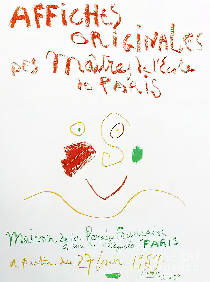 Pablo Picasso Original Poster Paris 1959 Drawing by Pablo Picasso