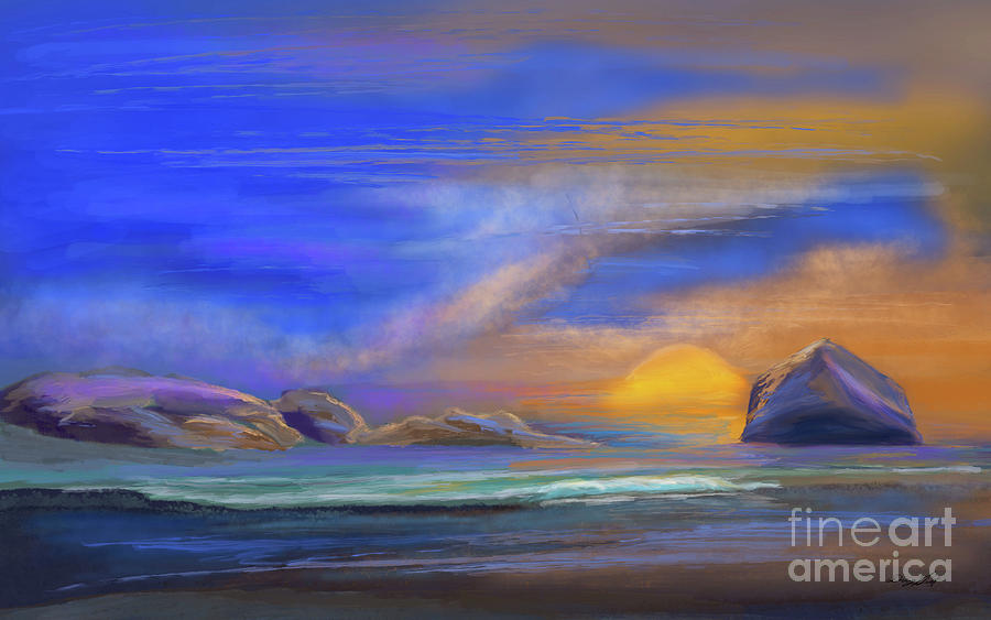 Pacific Coast Sunset Digital Art by Doug Gist