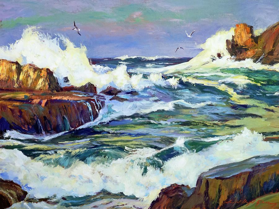  Pacific Green, Carmel Bay Painting by David Lloyd Glover