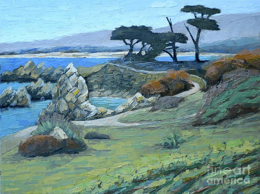 Pacific Grove Cypress Painting by PJ Kirk