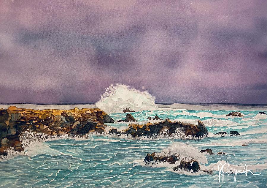 Pacific Grove Splash Painting by Gerald Carpenter