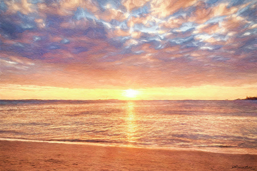 Pacific Island Sunset Digital Art by Frank Lee