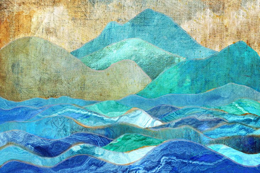 Pacific Northwest Mountains Mixed Media by Peggy Collins