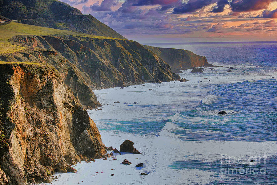 Pacific Ocean California Color  Digital Art by Chuck Kuhn