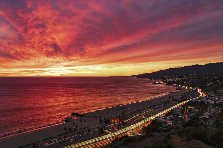 Pacific Palisades Sunset Explode with Color 2 Photograph by Lindsay Thomson