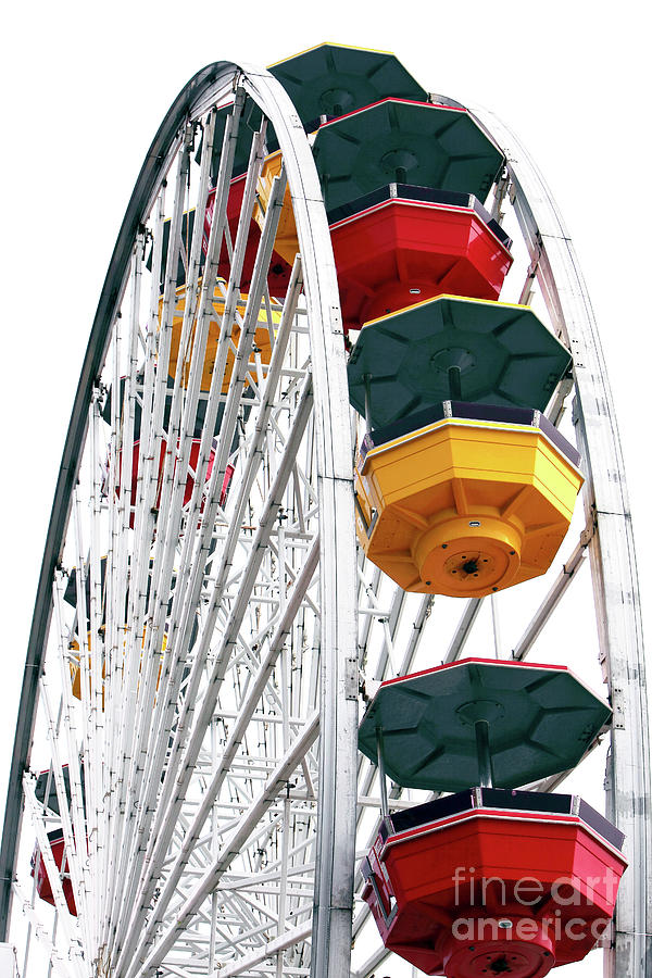 Santa Monica Photograph - Pacific Park Ferris Wheel Colors in Santa Monica by John Rizzuto