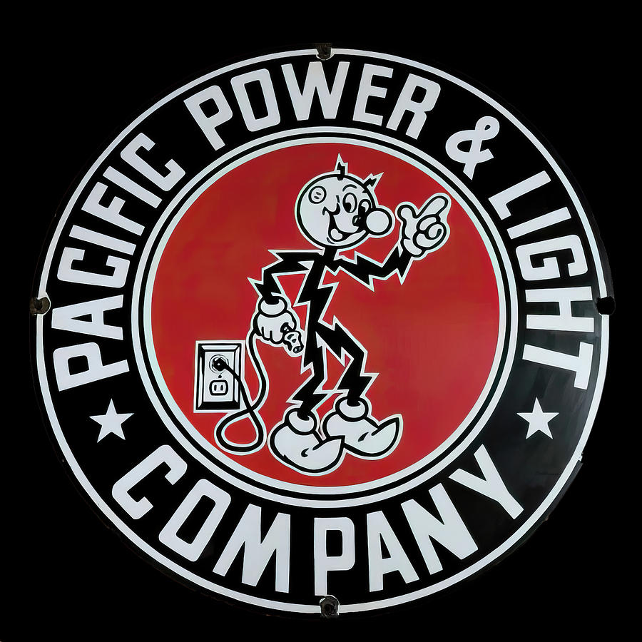 Pacific power and light vintage sign Photograph by Flees Photos